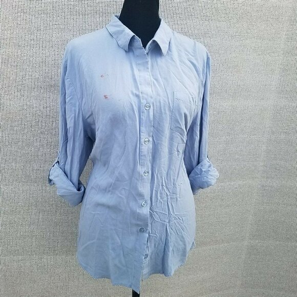 Women's Confess Rolled Sleeve Blouse.  Size XL***FLAWED *** See Photographs. - Picture 3 of 12
